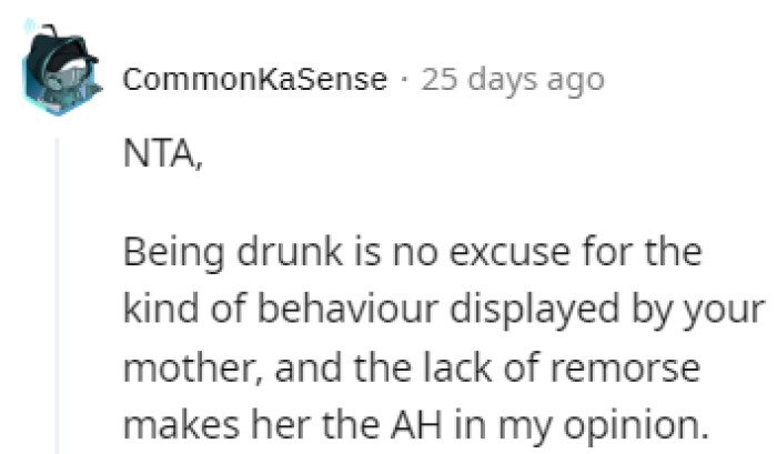 Drinking isn't an excuse