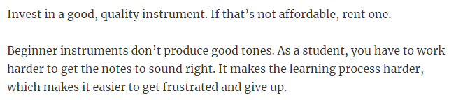 23. When learning a new instrument, it's best to avoid purchasing a 