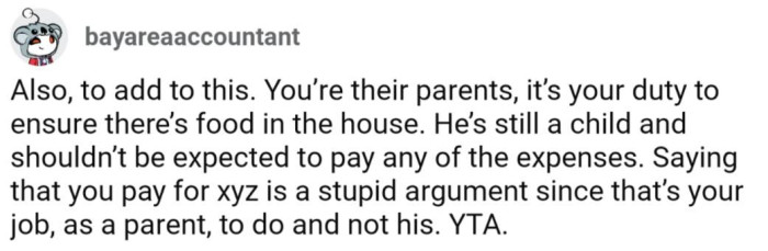 Part of being a parent is providing for your kids