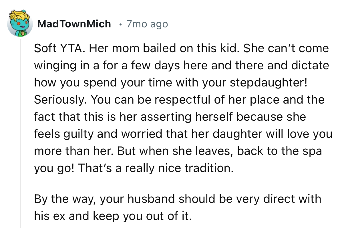 “When she leaves, back to the spa you go! That’s a really nice tradition.”