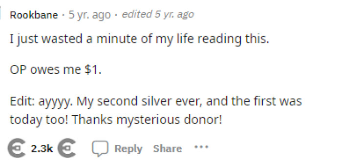 People quickly took to the comments with lots of humor when discussing the situation, ultimately playing off what the buyer was saying.