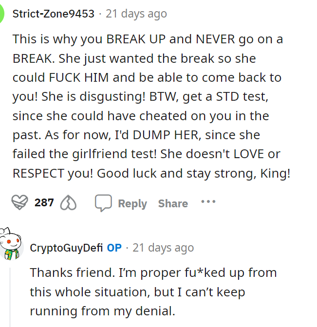 People were honestly very supportive of him in the comments, encouraging him to do what's best for himself.