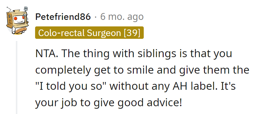 Sibling perks: handing out 