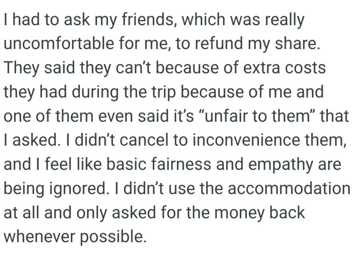 They said they can’t because of extra costs they had during the trip because of the OP