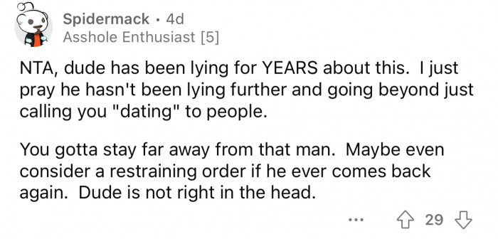 “Dude is not right in the head.”