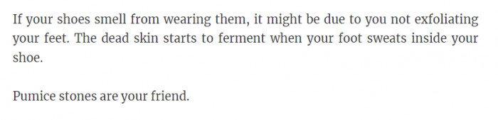 28. Exfoliating your feet is necessary.
