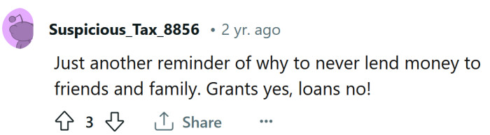 This is why you don't lend money to family.