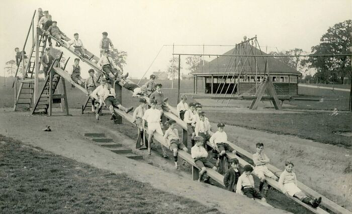 The First (Somewhat Dangerous) Playground Slide In Britain (1922)