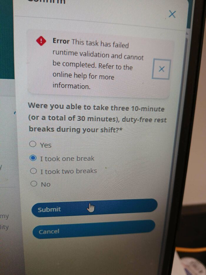 "The Company I Work For Doesn't Let Employees Select Anything But 'Yes'"
