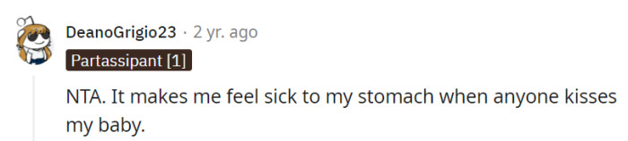 Their parental instincts are like a shield against unwanted smooches for their baby.