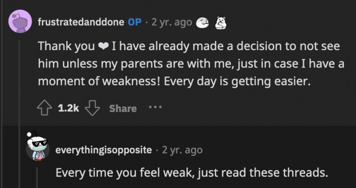 She also has a strategy in place in case she feels the need to contact her ex