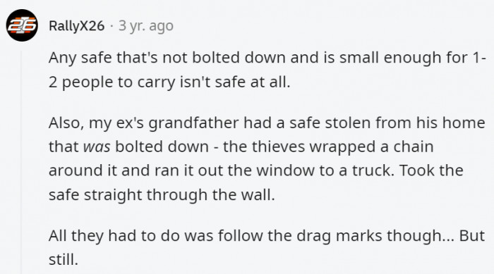 18. If you have a safe, make sure it's secured as well