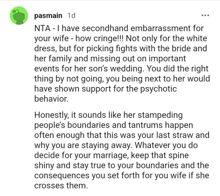 The OP did the right thing by not going