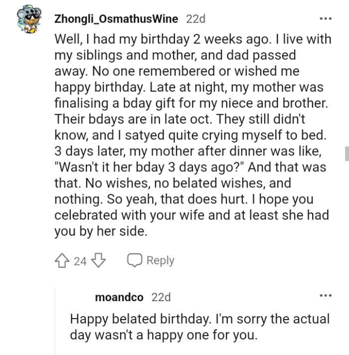 I guess the birthday stories are getting pretty interesting