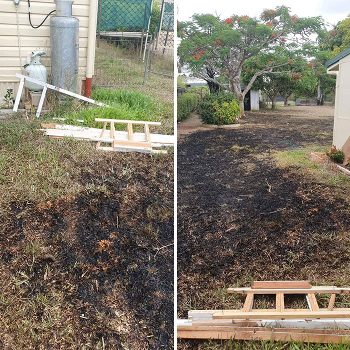 42. We hope the neighbor paid for damaging the property.