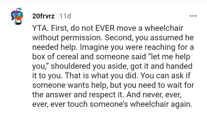 The OP should have asked if he wanted help of any kind