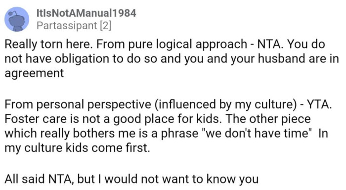 I fully agree with this one