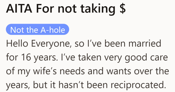 Right away, he frames this as less about one moment and more about years of imbalance.