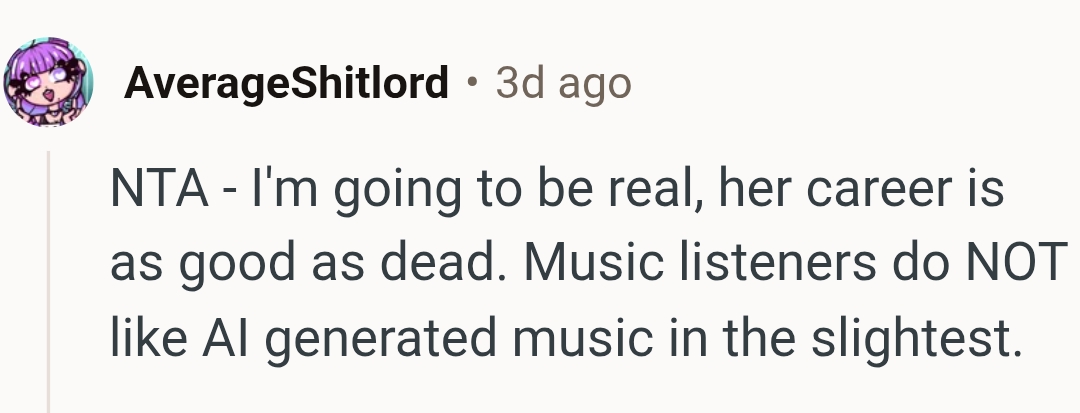The AI generated music