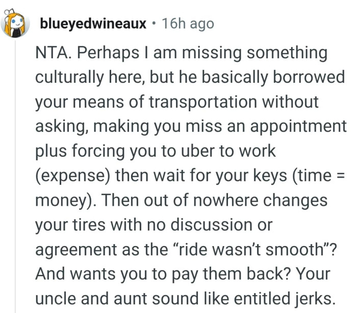 OP's means of transportation