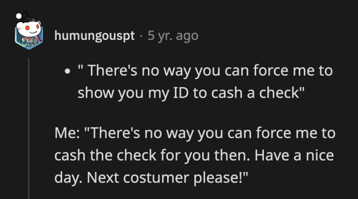 16. That cheque will remain uncashed.