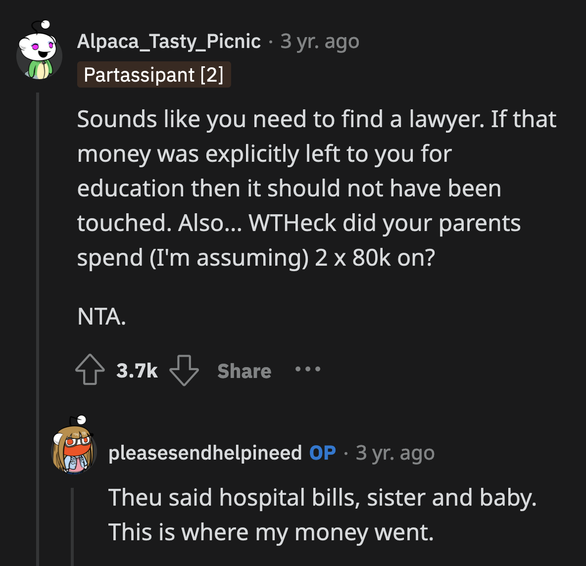 Did her parents hope that OP wouldn't attend college? Did they believe she wouldn't find out about their theft?