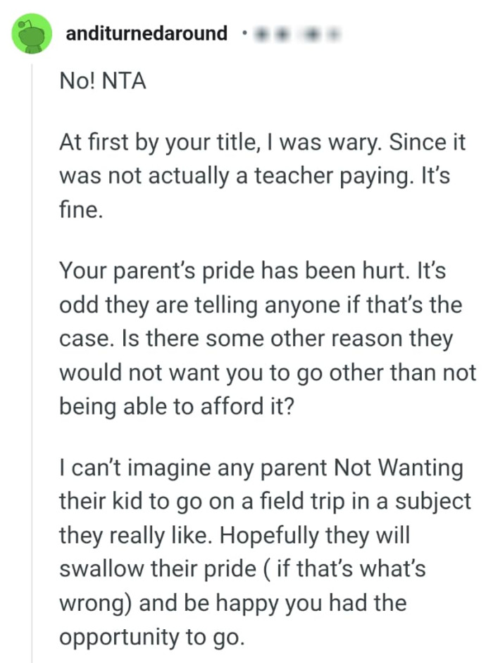 Which parent wouldn't want their kid to go for a field trip?