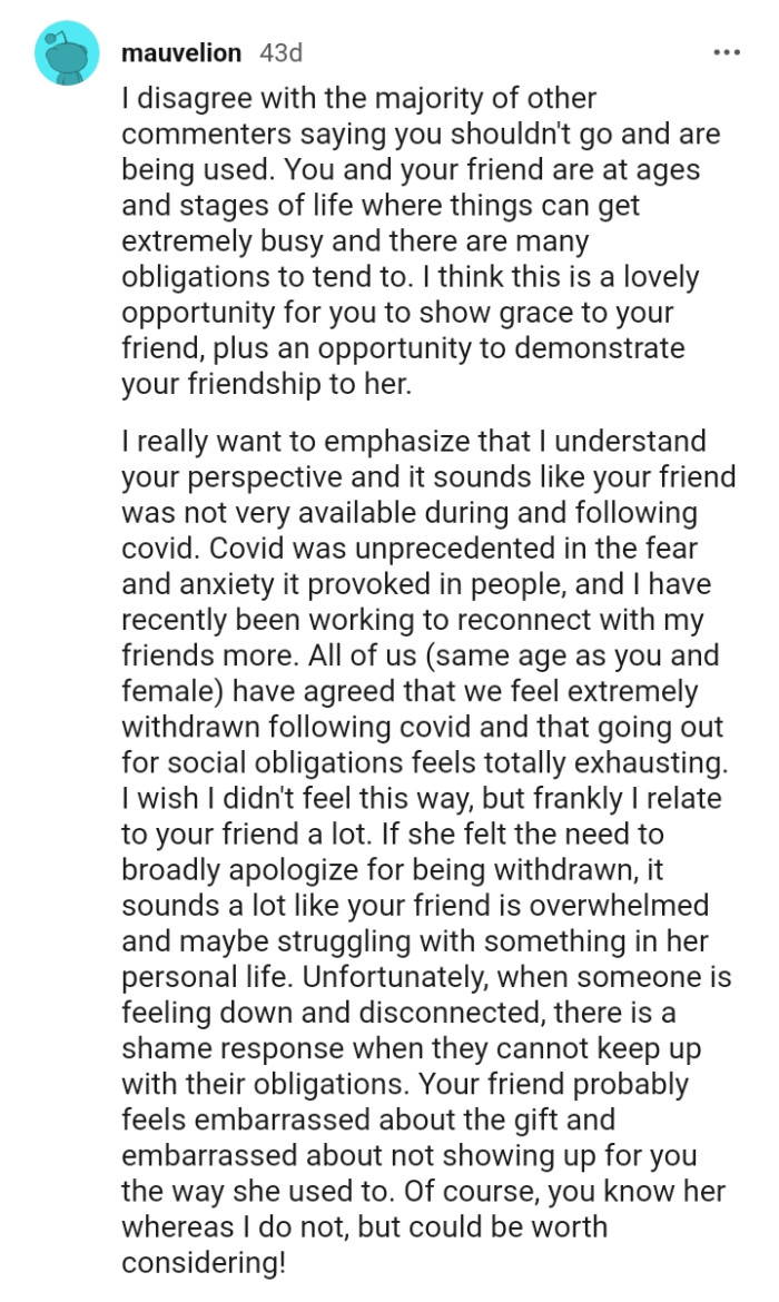 Showing grace to the friend