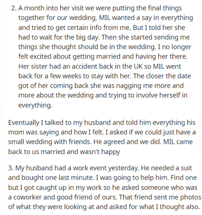 These situations definitely help us understand why she doesn't want anything to do with her MIL, and we wouldn't want anything to do with her either.