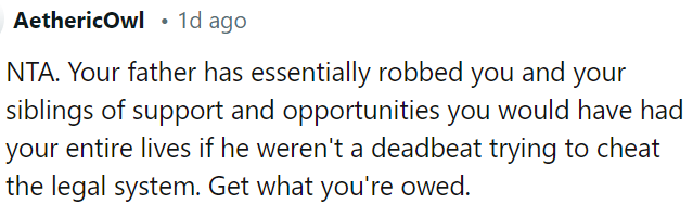 OP needs to pursue what she rightfully deserves.