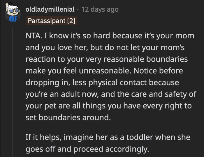 Although OP is already an adult, it would still be hard to confront her mom, and maybe this strategy would work