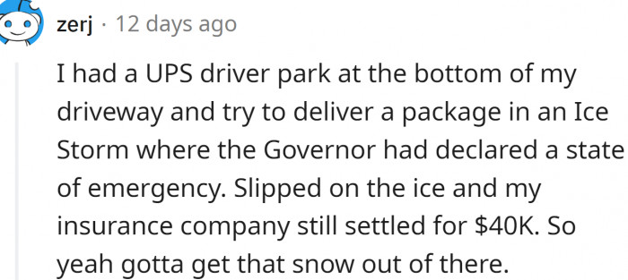 Bad experience with snow and ice: