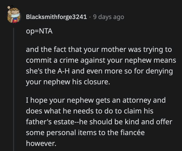 It's the worst application of kicking someone while they're down. OP's mom and stepdad are terrible people for how they behaved.