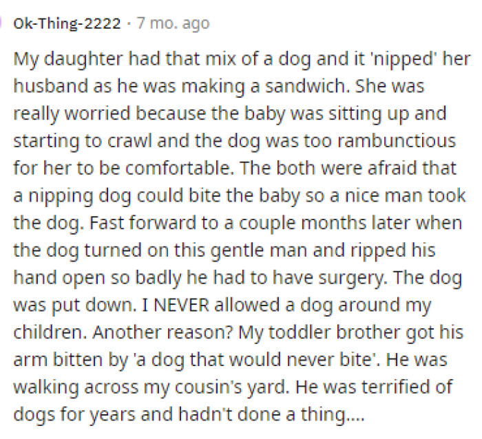 It's safe to say that dogs are very unpredictable, and it's important to stay cautious and pay attention to your dogs and children around dogs.