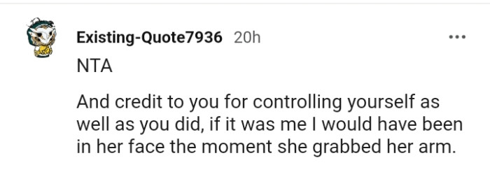 This Redditor would have been in her face