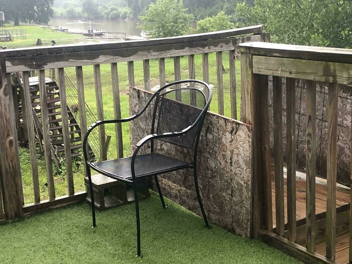 "My Temporary Dog Gate That Has Been Working Surprisingly Well For 1.5 Years Now"