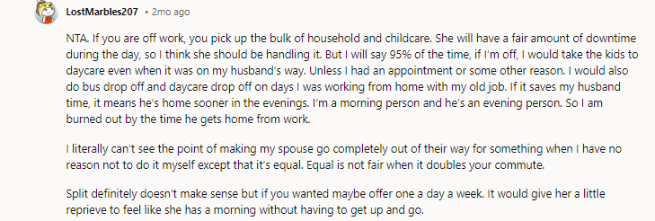 NTA—why are you all using daycare over the summer if she is going to be home?