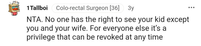 The privilege to see OP's child can be revoked at any time