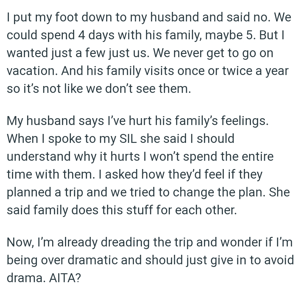 The Husband's Family Visits Once or Twice a Year, So It’s Not Like They Don’t See Them