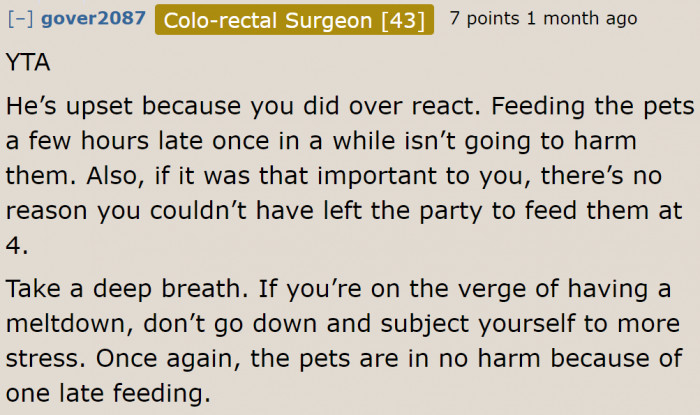 A few Redditors believe that it's okay to feed cats late sometimes.