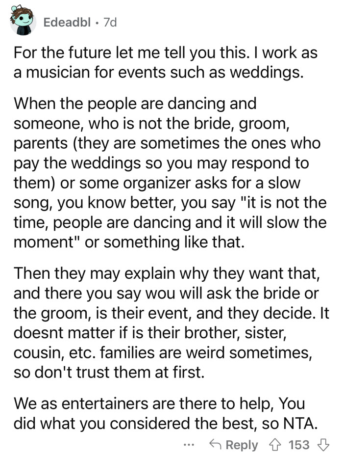 Families are weird, and OP has the right not to get involved in their drama.