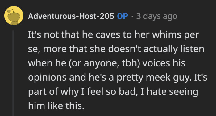 OP says her MIL has a tendency to steamroll any opinions thrown her way, which OP's meek husband can't fight against.