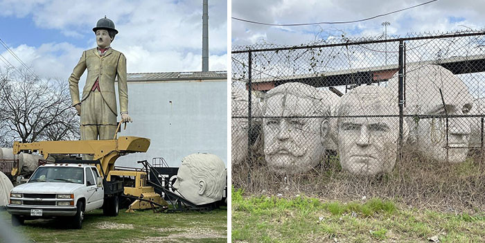"Houston, TX. Giant President Heads And Charlie Chaplin"