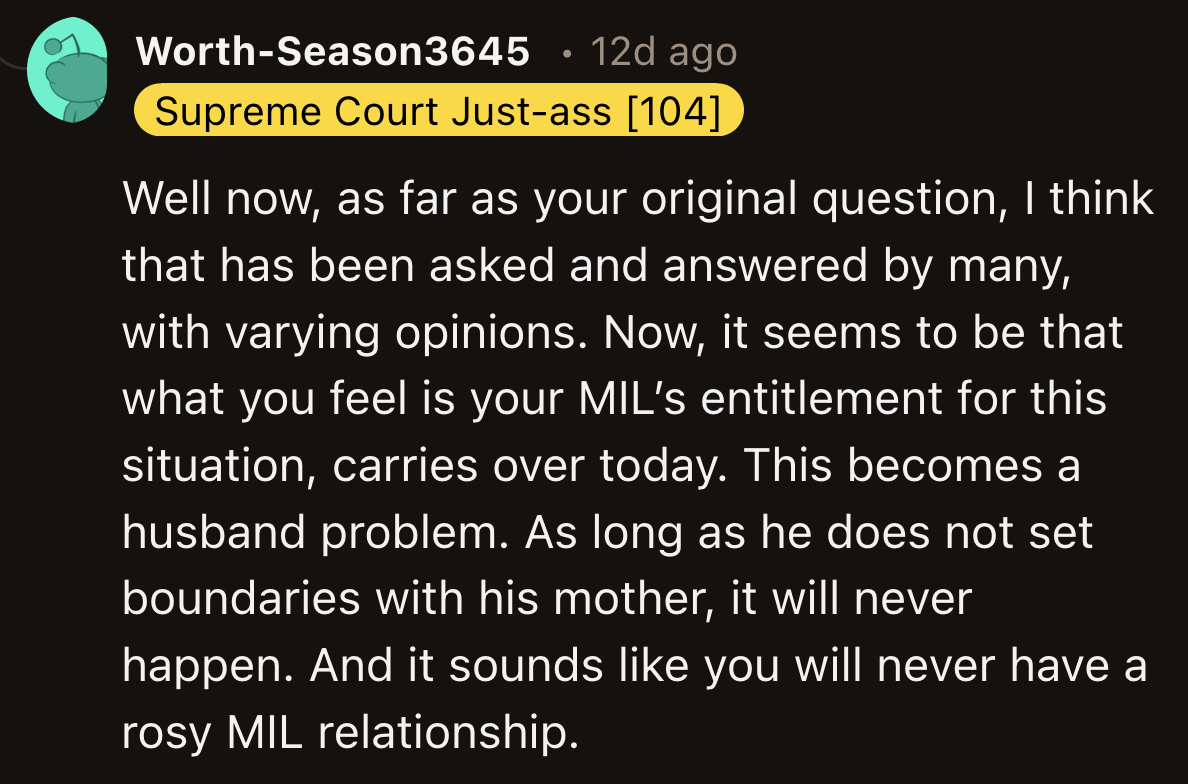 OP's issue with her MIL will never be resolved as long as her husband refuses to set boundaries with her.