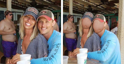40 Hilarious Pictures The Internet Gave A Couple Who Requested Assistance In Removing A Shirtless Man From Their Photograph
