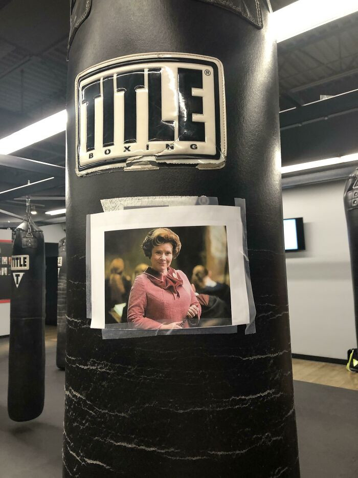 "Anti-Valentine’s Day At My Gym, And We Were Allowed To Bring In A Picture Of Someone We Don’t Like, So Naturally"