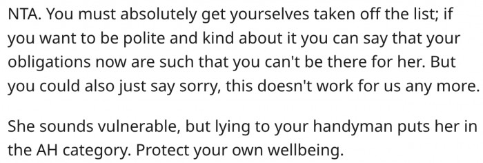 4. She should get herself off the emergency contact list.