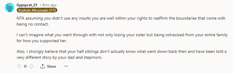 I can't imagine what you went through