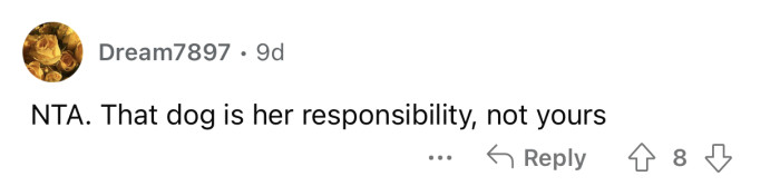 The sister can't force her responsibilities on OP.