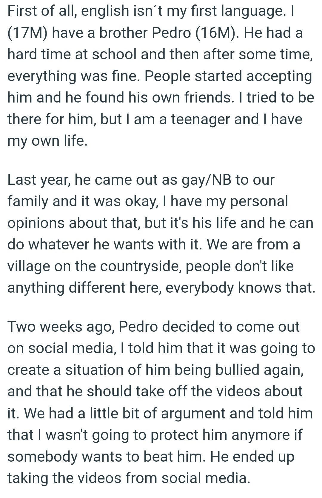 OP says it's his life and he can do whatever he wants with it